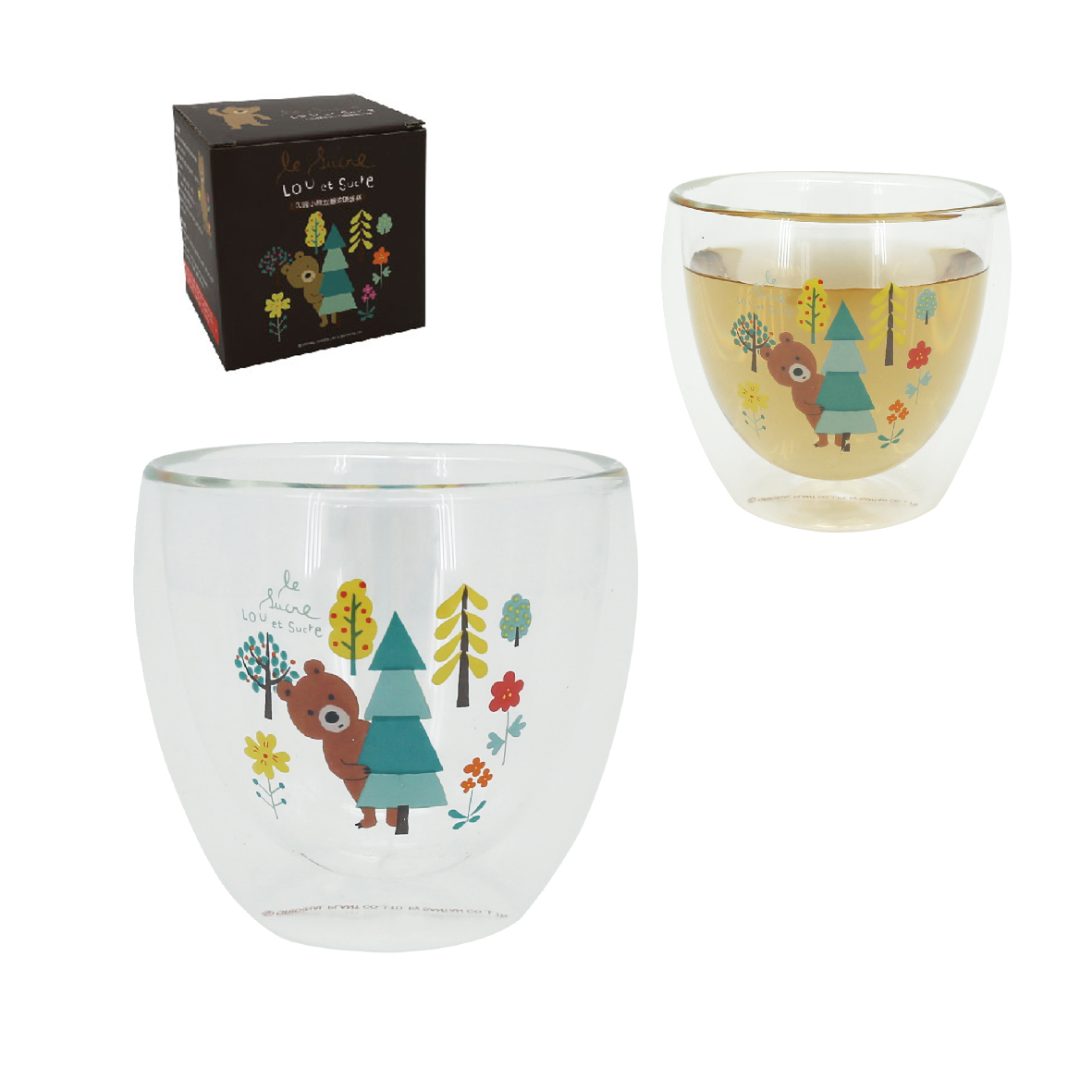 LOU露小熊雙層玻璃蛋杯-245ml