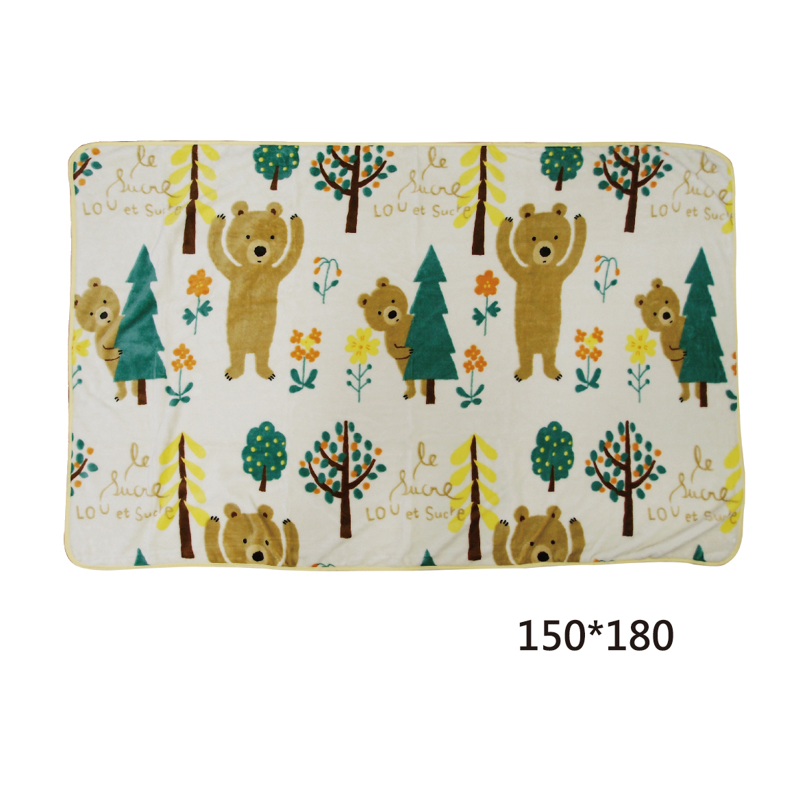 LOU露小熊法蘭絨毯-150*180cm-PP袋