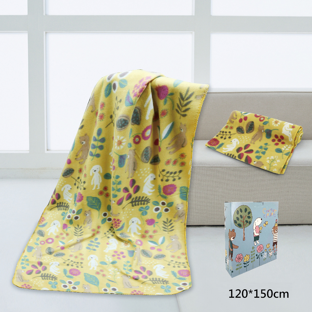 歐普蘭兔冷氣毯-120*150cm-盒裝