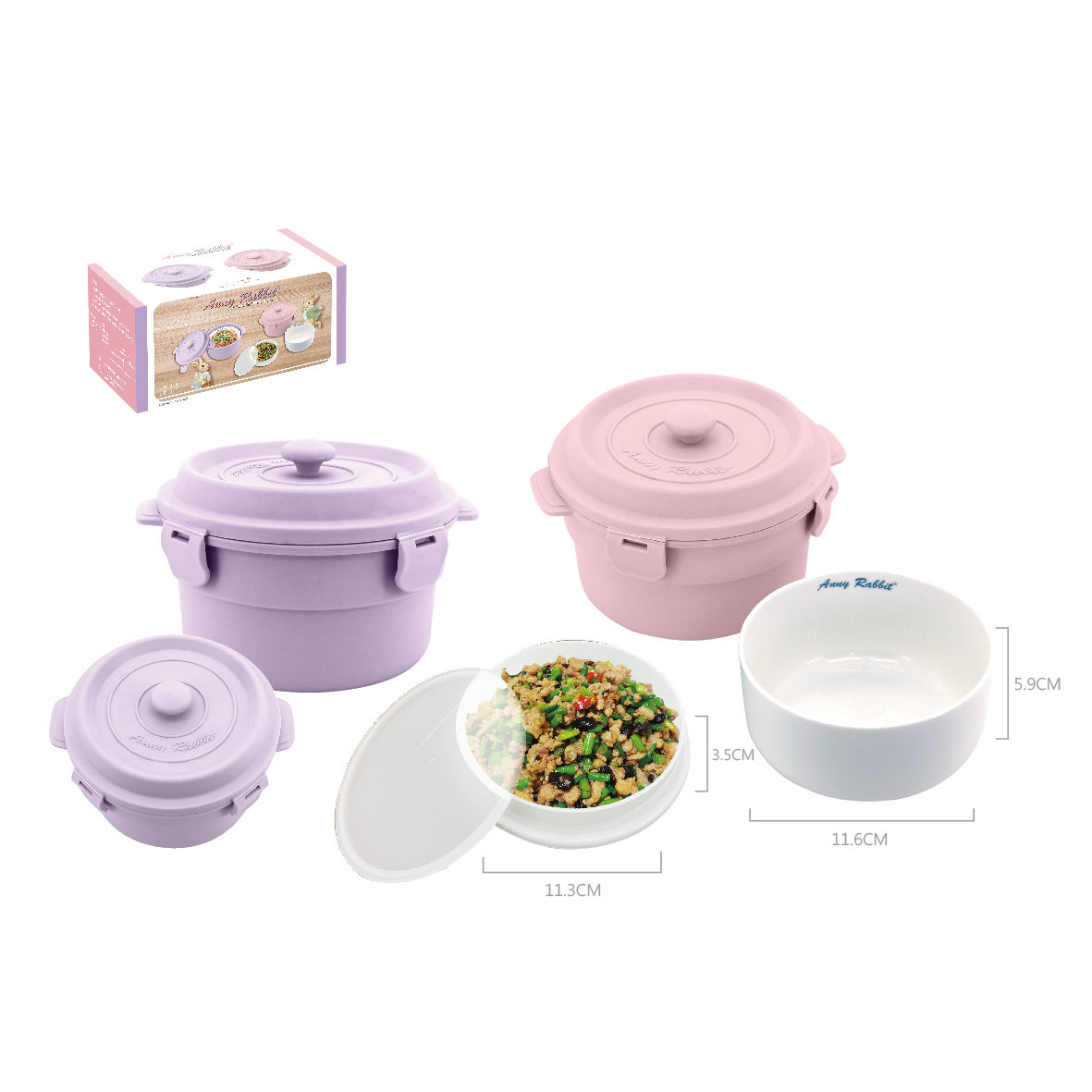 安妮兔鑄鐵造型便當盒雙入組A+鑄鐵陶瓷二代*2